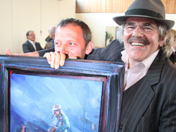 Presentatie schilderij Normaal van Sam Drukker (Hummelo 2011, foto: Harold Pelgrom)